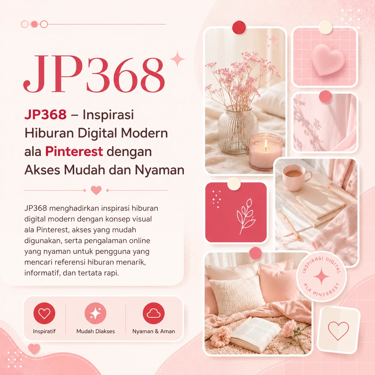 Banner JP368 inspirasi hiburan digital modern ala Pinterest